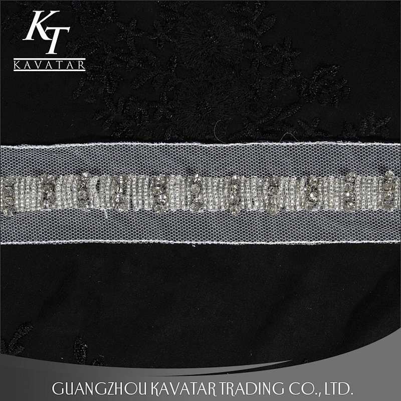 Accessories claw rhinestone beaded lace mesh trim decorate for bride wedding dress