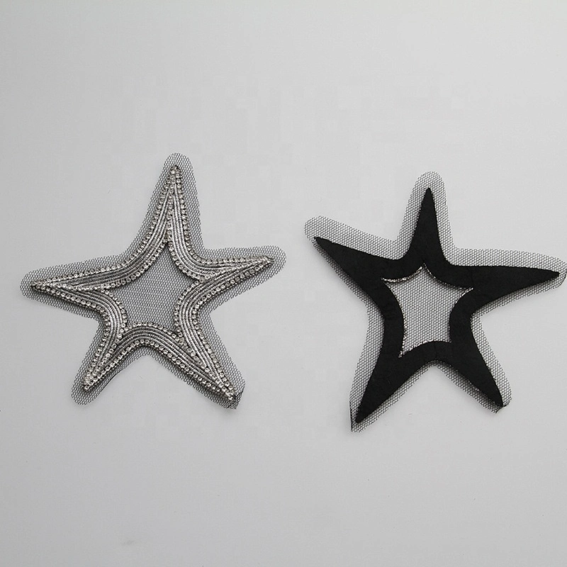 new arrival star rhinestone Beaded Patches Sew on clothing patch 3D  DIY T-shirt patches