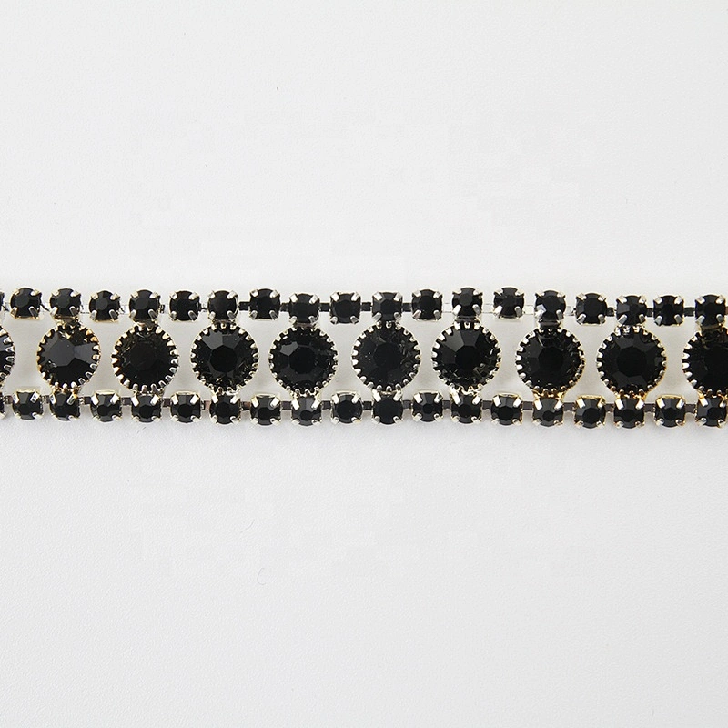 fashion embroidered gold bead lace trim  beaded trim by the yard for bags