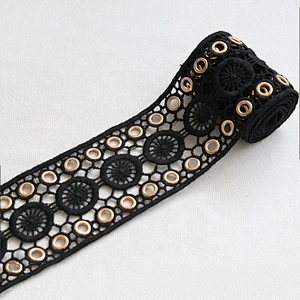 Attractive Eyelet Lace Trim Polyester For Garment Decoration