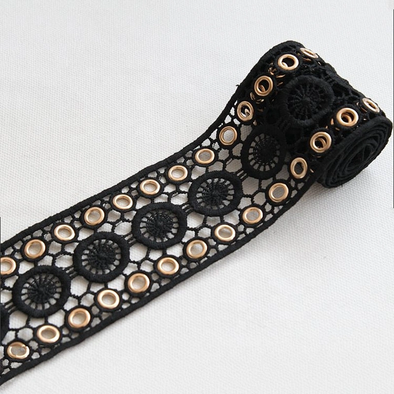 Attractive Eyelet Lace Trim Polyester For Garment Decoration
