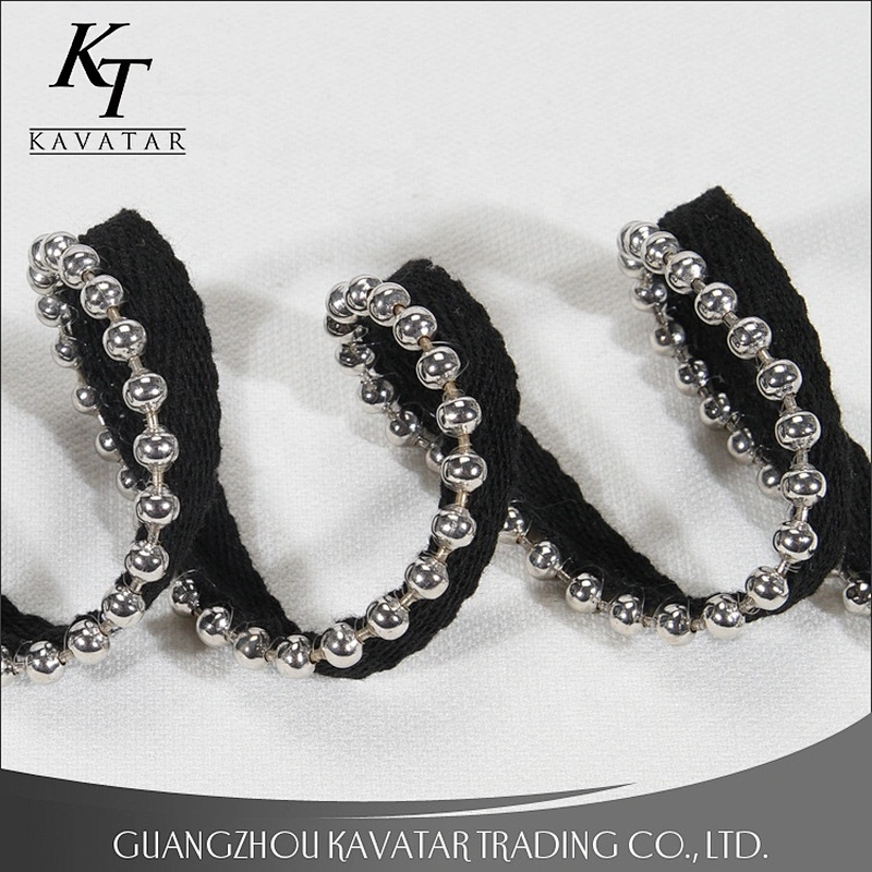 2017 newest product herringbone tape decoration with bead chain cord around perimeter