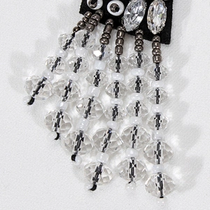 Handmade Butterfly Crystal Accessories Beads Applique Patch with Mini Rhinestone Fringe