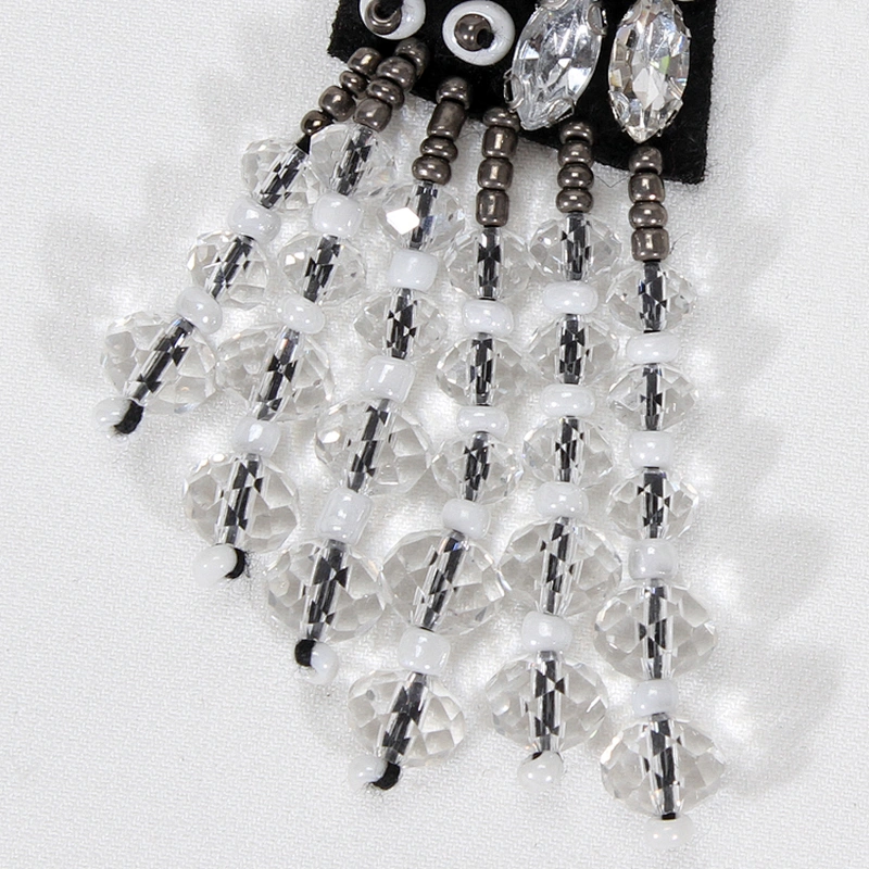 Handmade Butterfly Crystal Accessories Beads Applique Patch with Mini Rhinestone Fringe