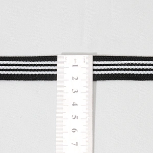 Wholesale Classical Three Strips Black Band Knit Rib Ribbon Trim Lace Tape for Sportswear and Garments