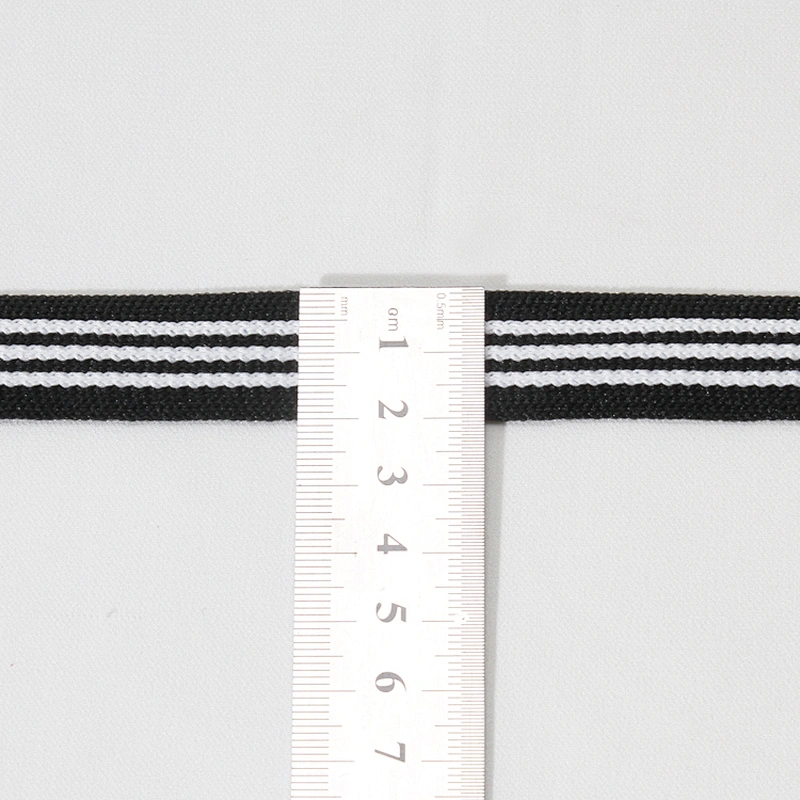 Wholesale Classical Three Strips Black Band Knit Rib Ribbon Trim Lace Tape for Sportswear and Garments