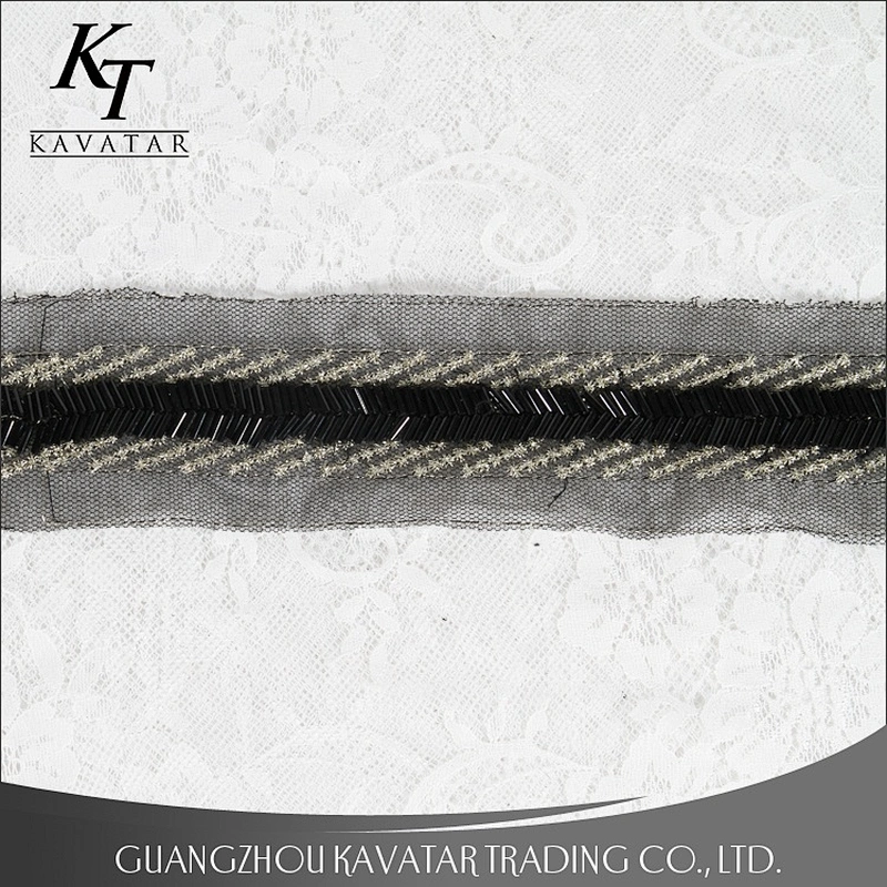 New Arrival Handmade Beaded Lace Trim For Wedding Dress