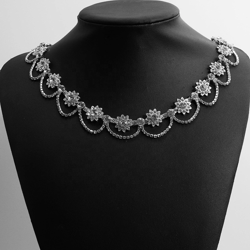 Kavatar Fashion Wholesale Fringe Rhinestone Cup Chain For Clothes