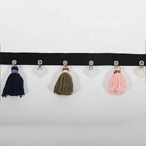 Fashion Personalized 6.5 cm Colorful Tassel Fringe Trim With eyelet