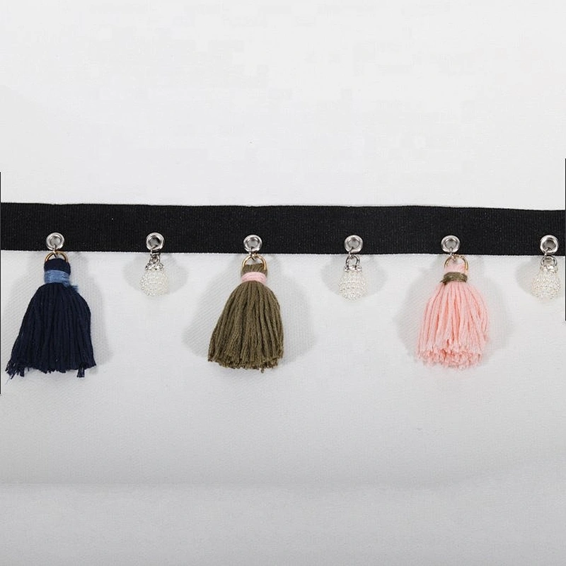 Fashion Personalized 6.5 cm Colorful Tassel Fringe Trim With eyelet
