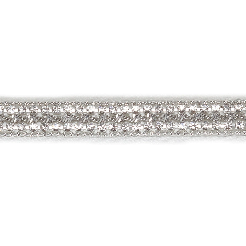 Decorative 1cm Accessories Beads Edged Hot Fix Rhinestone Trim for Garments
