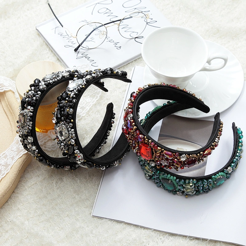 Korean version of INS rhinestone hairband  color set diamond  headbands for women 2020 Party hairband