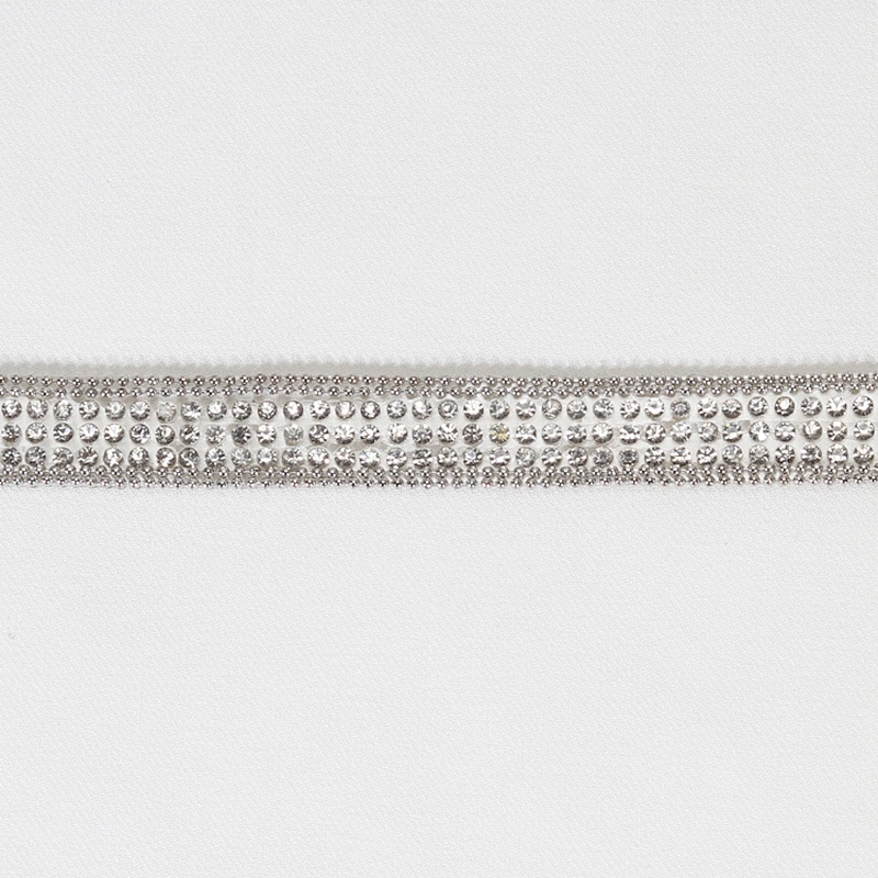 Custom Decorative 1.2cm 1.4cm Accessories Edged Rhinestones Beaded Hotfix Transfer Trim