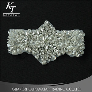 Handmade Fashion Embroidered Bead And Stone Appliques For Bride Wedding Evening Dress