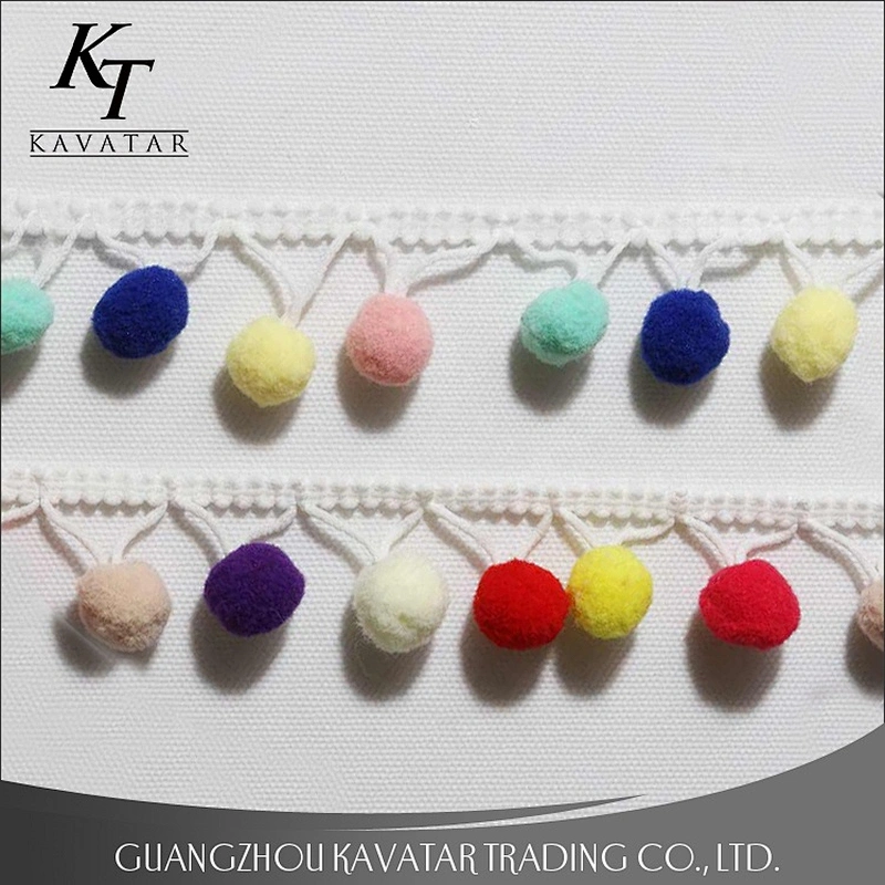 Hot sale tassel lace trimming lovely pompom trim for garment