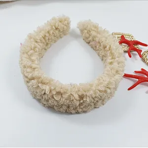 wholesale hair accessories Decorated women Furry Headbands Lamb plush hair band winter headband fur headband