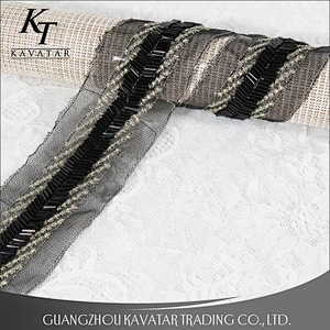 New Arrival Handmade Beaded Lace Trim For Wedding Dress