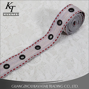 Popular eyelet decoration trim,made of polyester and eyelet,can customized design