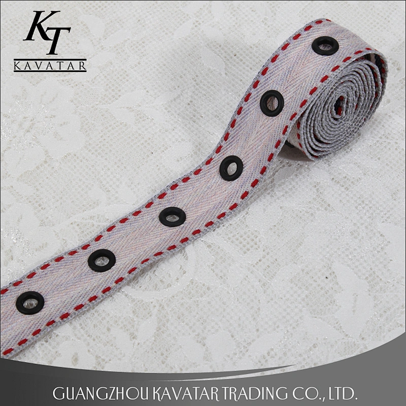 Popular eyelet decoration trim,made of polyester and eyelet,can customized design