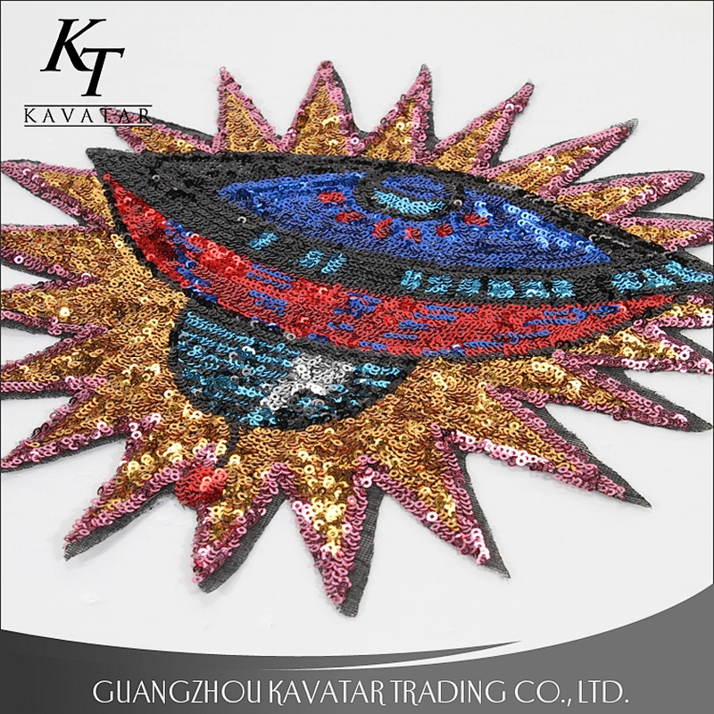 Cute Sequined UFO Patch Stick On Applique For Clothe T-shirt Bags Embroidered Patches Motif