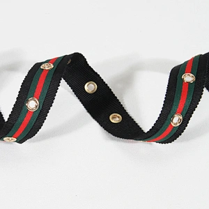 New arrival stripe Copper eyelet lace decorative ribbon wholesale