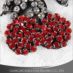 DIY Crystal Patch Cherry Motif Rhinestone Patch Sew On Clothing,Shoe,Bag