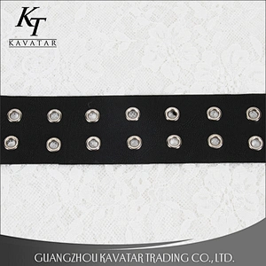 Newest design eyelet trim double rows white eyelet leather trim for garment,shoe,bags,etc