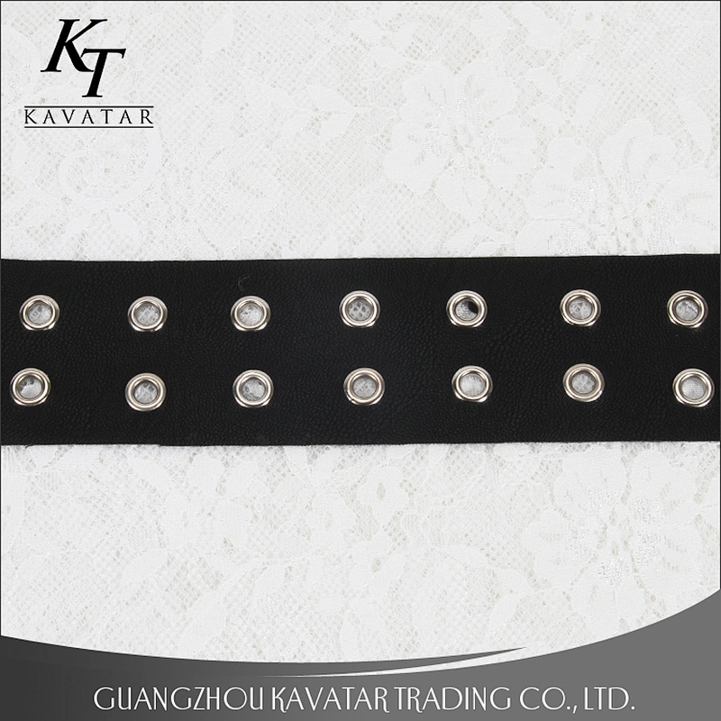 Newest design eyelet trim double rows white eyelet leather trim for garment,shoe,bags,etc