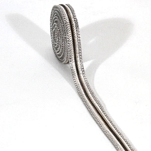 Decorative Accessories Chain Edged Hotfix Adhesive Rhinestone Trims with Black Braided Ribbon