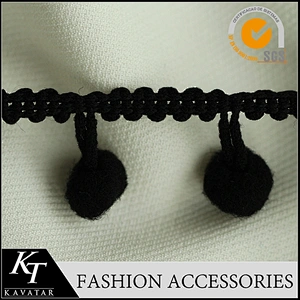 Wholesale top latest design lace trim with pom pom for garment
