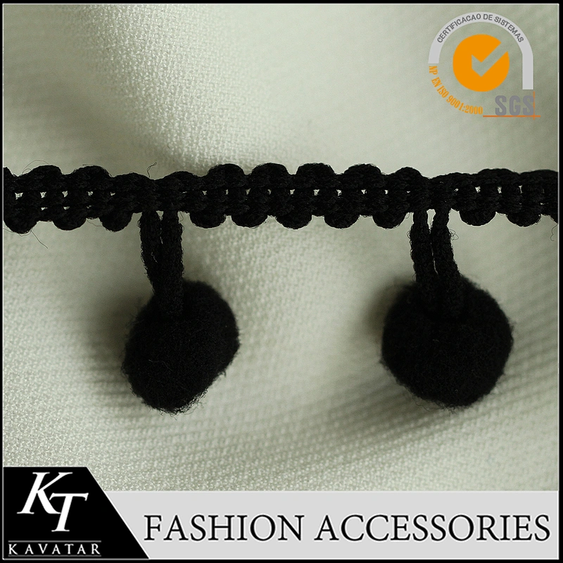 Wholesale top latest design lace trim with pom pom for garment