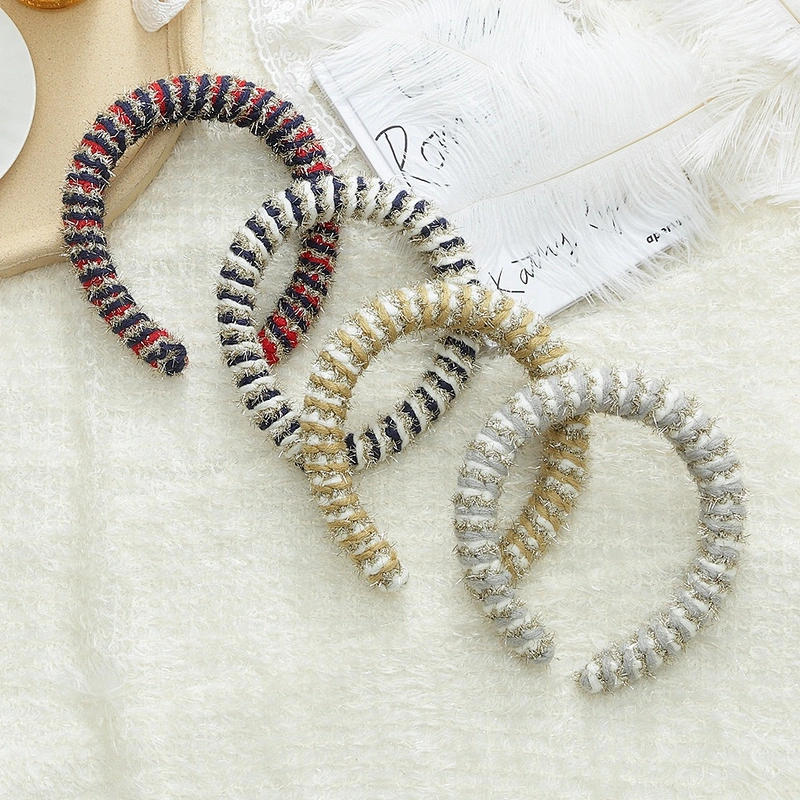 Manufacturer of simple fashion color mixed hairband gold wool hairband, hair band