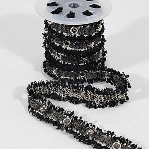 Korea style Copper eyelet trim polyester ribbon tape