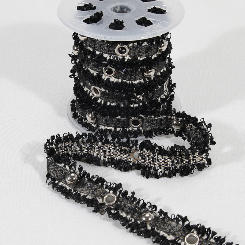 Korea style Copper eyelet trim polyester ribbon tape