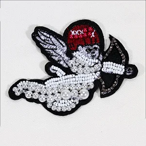 Cheap sewing clothes custom beaded embroidery applique patches