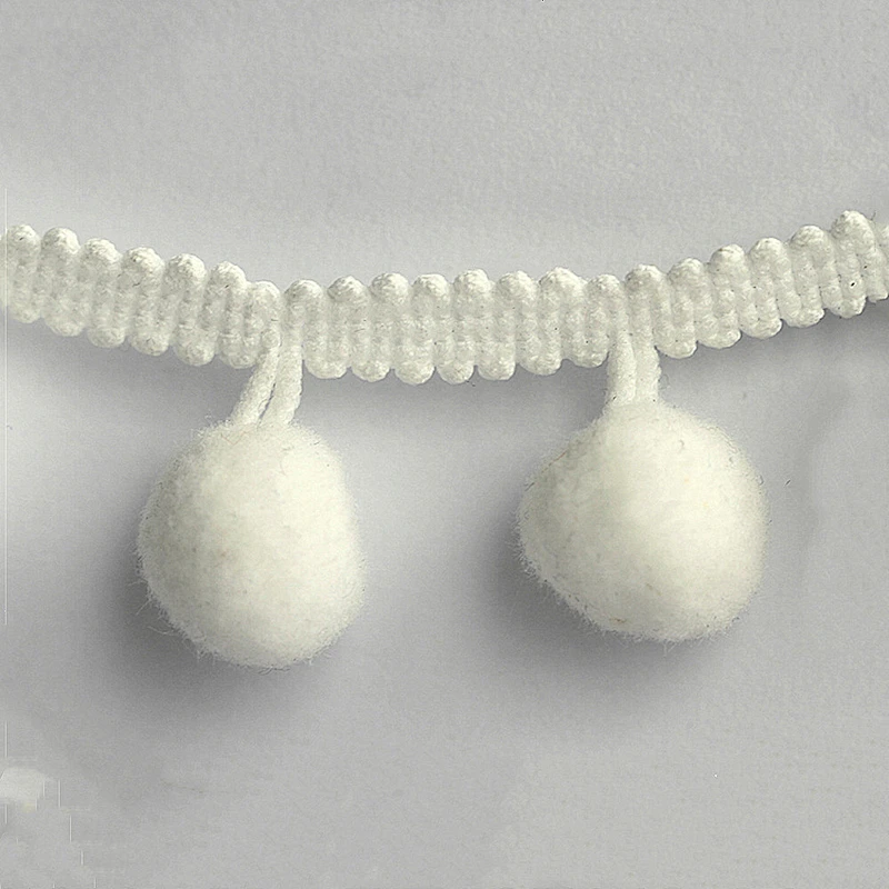 Hot selling white lace trim pom pom trim for dress