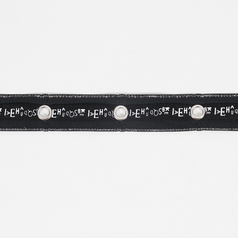 New style black eyelet tape trim with the design