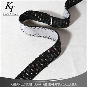 Custom design various styles embroidered tape and dacron ribbon