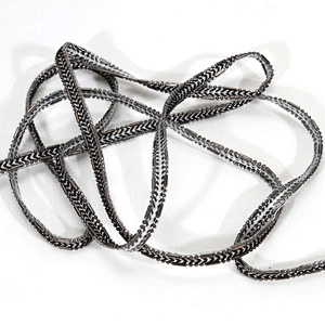 Black Bordered Accessories Beads Hotfix Transfer Trim with kavatar Braided Strip