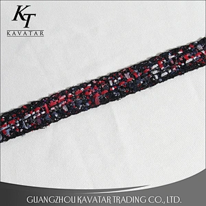 New arrival 2.5-3cm sequin polyester ribbon for ethnic clothing accessories