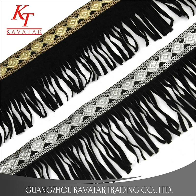 Wholesale Fashion 14cm width faux leather fringe