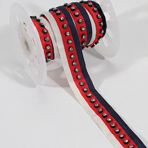Semi-machine productive polyester crystal beaded tape stock wholesale