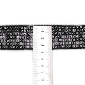 Custom Wholesale Shimmering Sequin Beaded Mesh Trim for Clothing