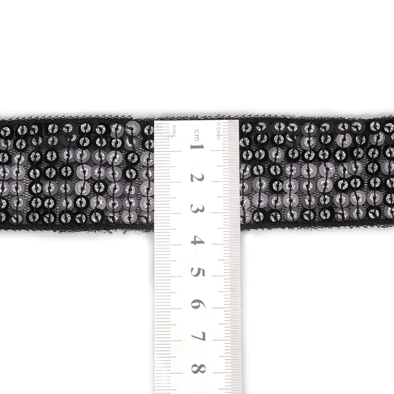 Custom Wholesale Shimmering Sequin Beaded Mesh Trim for Clothing