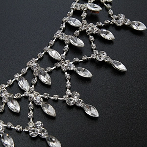 Kavatar Wholesale Crystal Rhinestone Chain Trim Fringe Styles For Dress