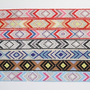 National design dress and clothes decoration 16 facets strass hotfix ab iron on trimming