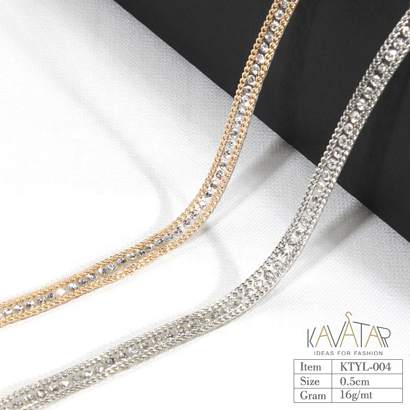 Kavatar Newest Wholesale Crystal Rhinestone Chain Trim For shoes Accessories