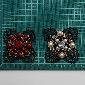 Multi Color Iridescent Flower Floral Flatback Rhinestones Beads Patches