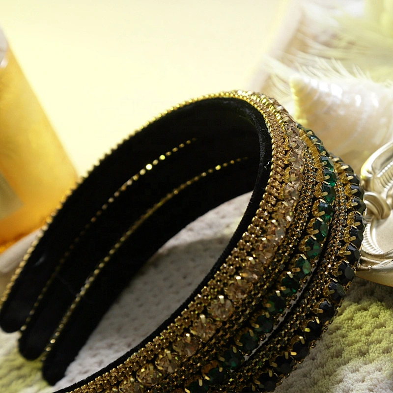 wholesale bling girl party hair band accessories hair hoops fashion glitter luxury rhinestone headbands for women