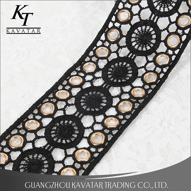 Attractive Eyelet Lace Trim Polyester For Garment Decoration